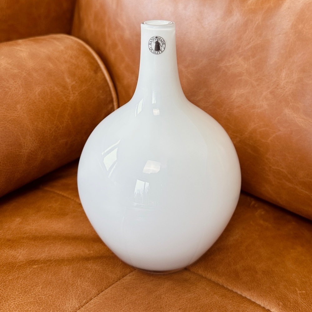 NWOT IKEA Handmade Vase | White Glass | Designed by Johanna Jelinik - Picture 2 of 5